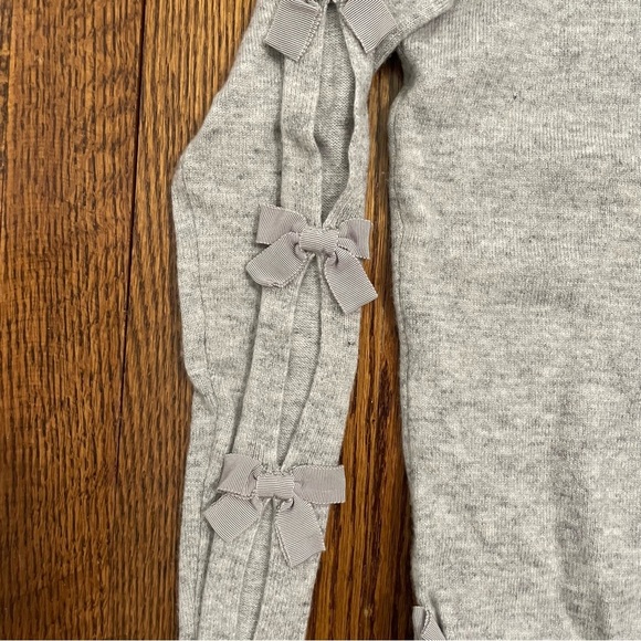 Ted Baker London Gray Sweater Bow Sleeves Cutout Lightweight Size 2 - Picture 3 of 10